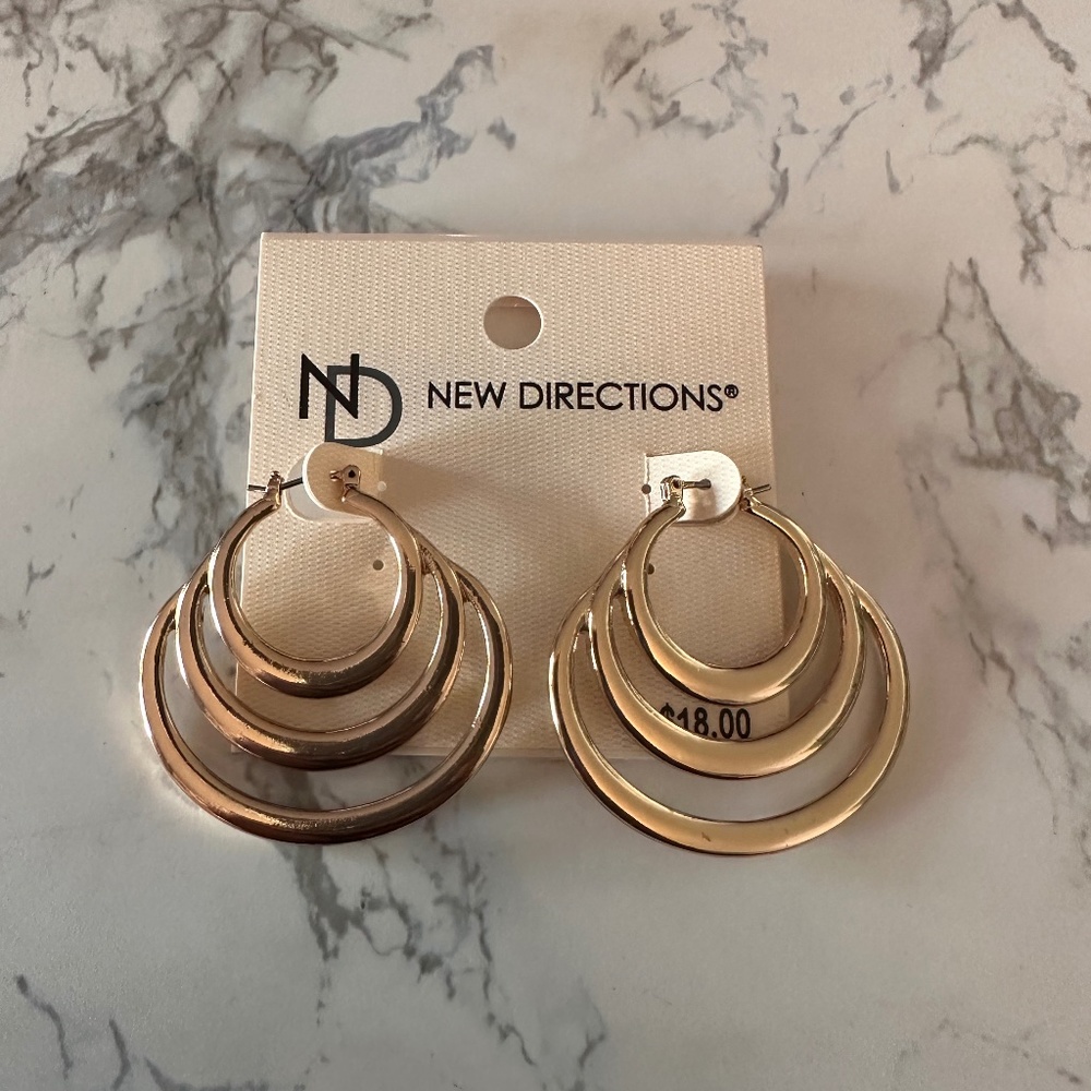New Directions Gold Earrings